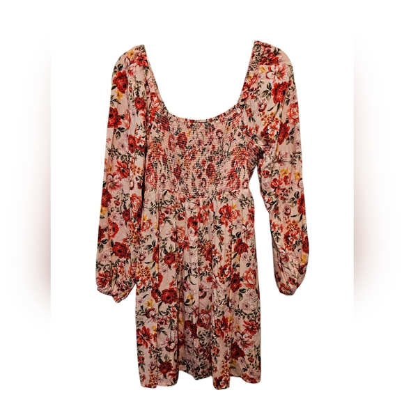 Old Navy Dresses & Skirts - NWOT Old Navy Womans L floral Summer Smocked Dress Balloon Sleeve Swing Midi